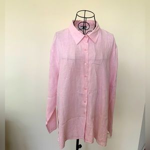 Carlie’s Court Pink Blouse w/ Delicate Decorative Embroidered Sequence Knots XL